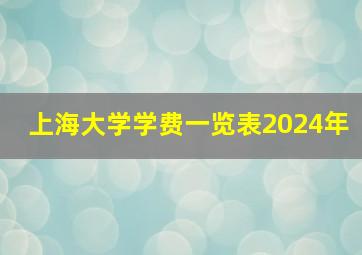 上海大学学费一览表2024年