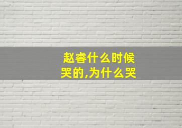 赵睿什么时候哭的,为什么哭